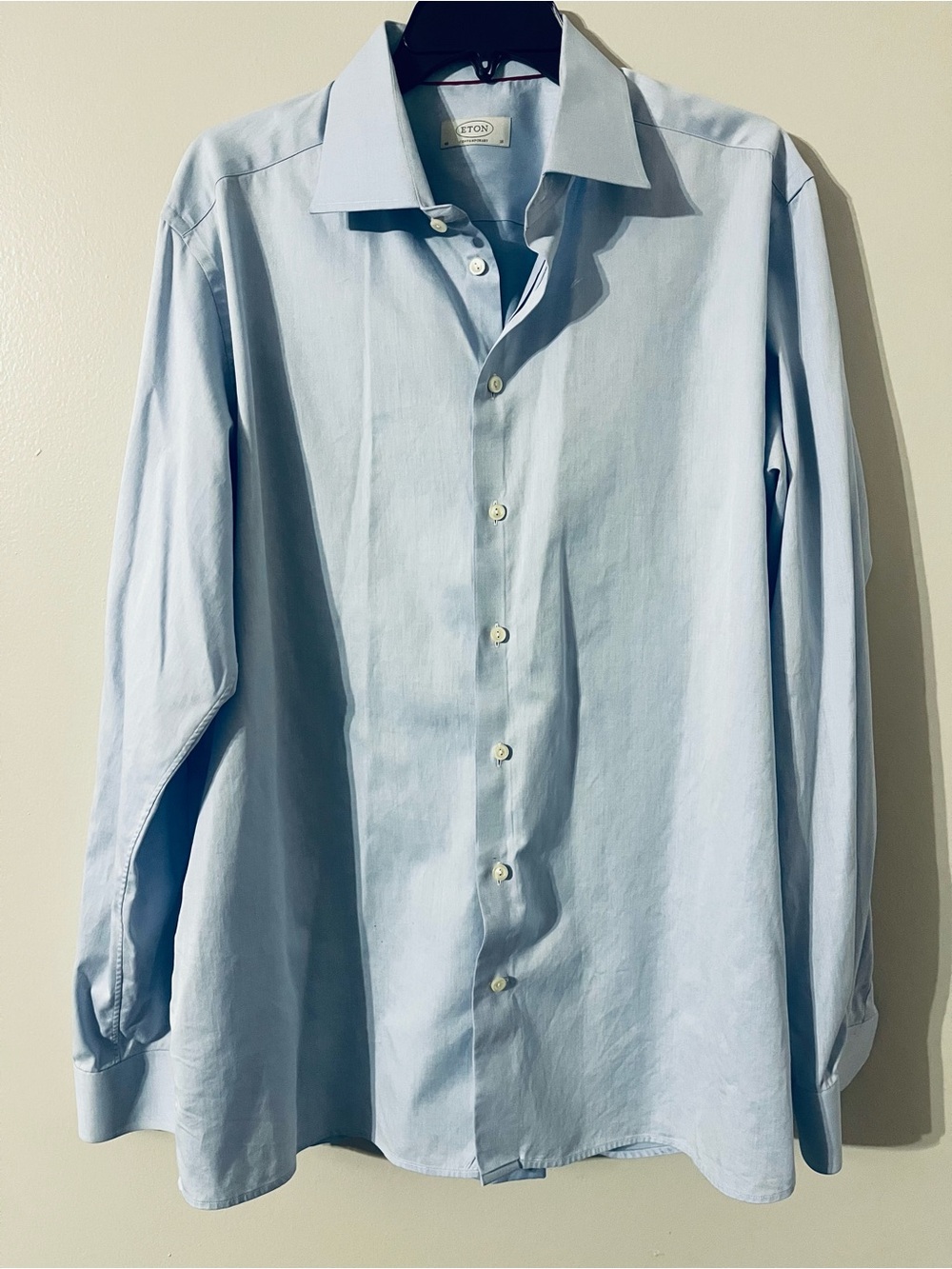 Eton Men's Contemporary Light Blue Dress Shirt Sz 18/46